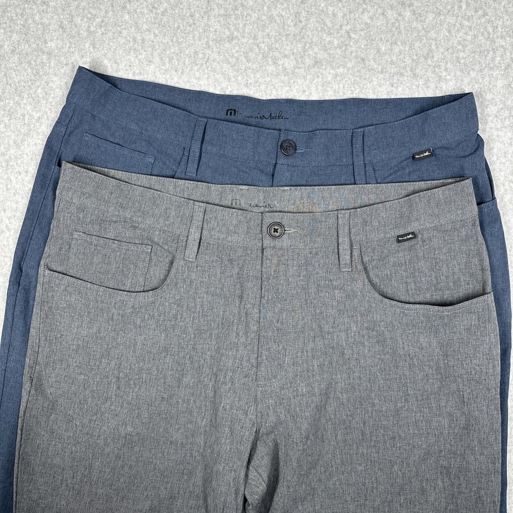 Travis Mathew Open To Close Golf Pants Men's 36x32 Heathered Gray Blue Lot Of 2